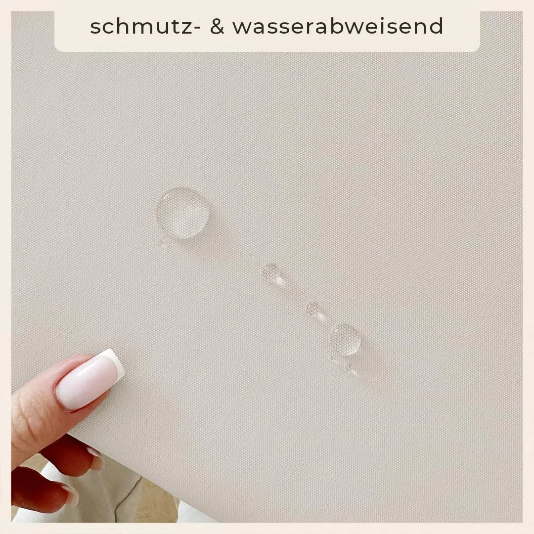room99 Aura Tischdecke 140 x 260 cm Tischtuch Tafeldecke Fleckschutz Abwaschbar Wasserabweisend Schmutzabweisend Polyester Rechteckig Bankett-Dekoration Ganzjährig Hellbeige