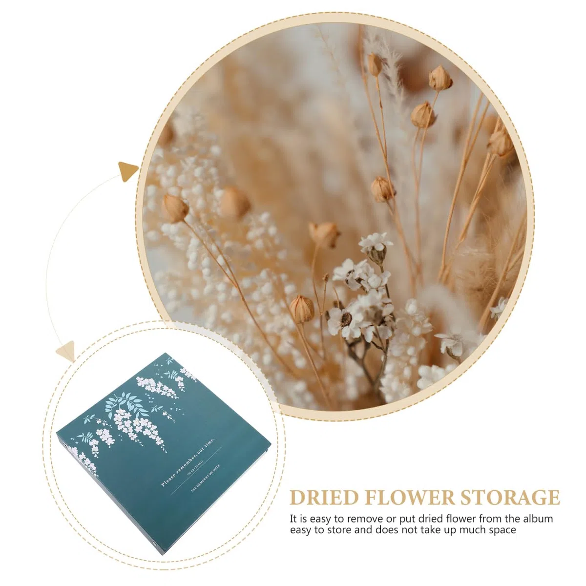 Zerodeko Getrocknete Blumen Sammelalbum Aus Papier Embossed Pflanzenhalter Buch Zur ZuverläSsigen Aufbewahrung Von Trockenblumen Und BläTtern FüR Haushalt Und Basteln