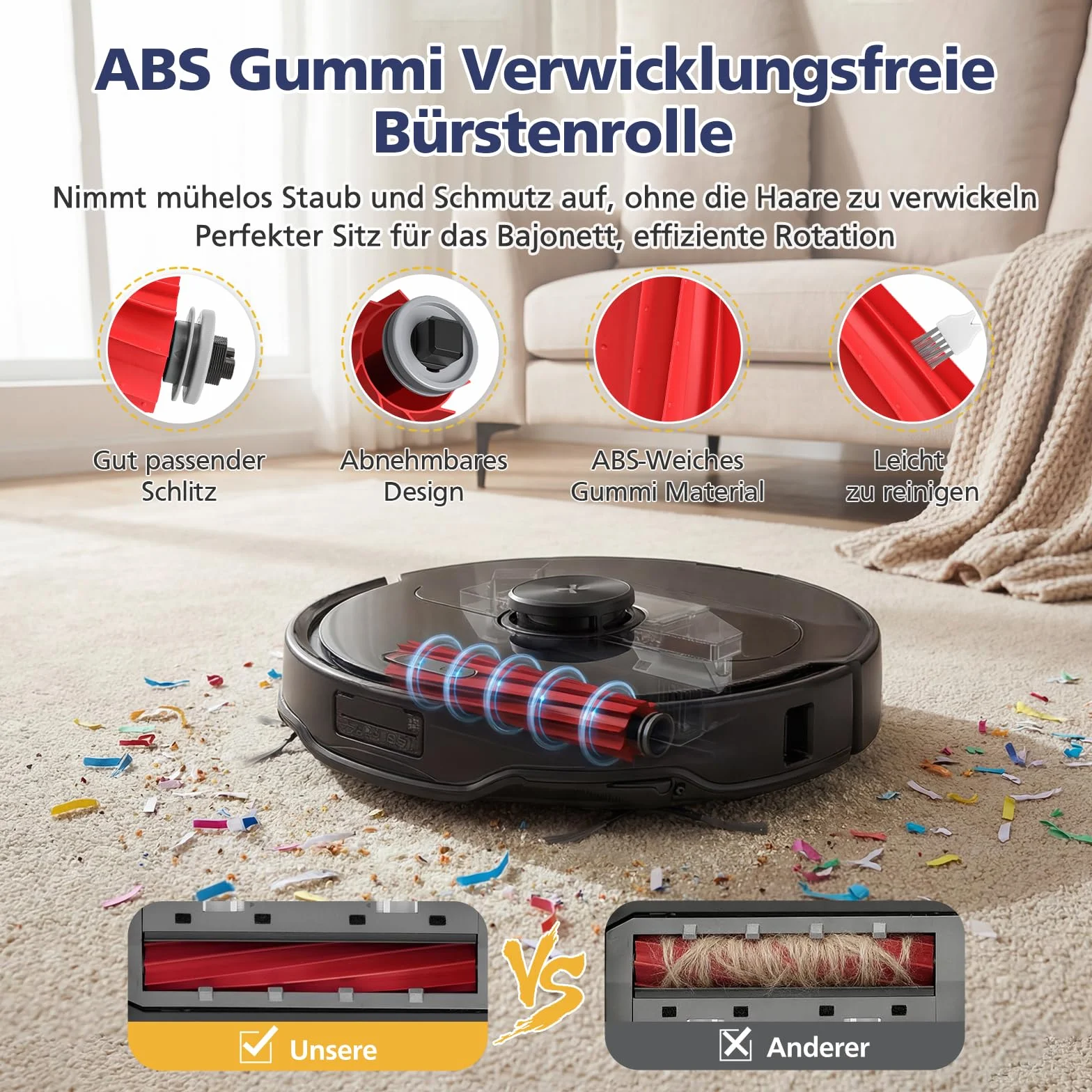 26 Stück QV 35A Zubehör für Roborock QV 35A/QV 35S / Qrevo S Pro/ QR598 / QR798 Saugroboter, 2 Hauptbürste, 6 Wischpads, 6 Staubbeutel,4 HEPA-Filter, 6 Seitenbürsten,1 Reinigungsbürste