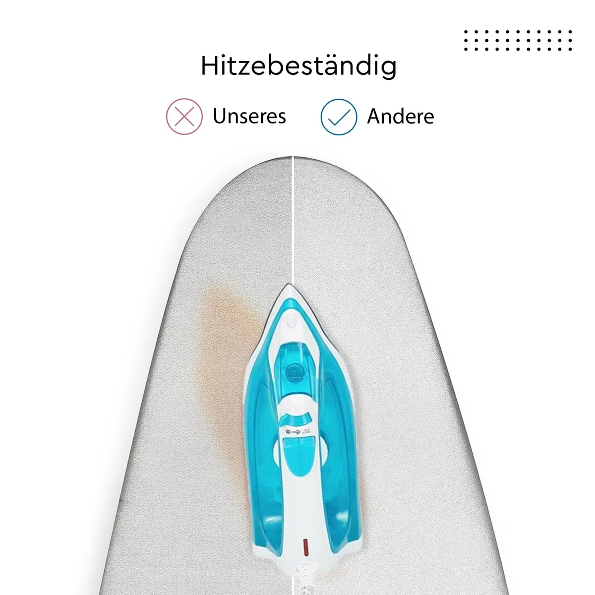 Encasa XO Reflektierender Metallisierte Silikon bügelbrettbezug, 112x34 cm Zoll Mit Dickem Schaumstoff Und Filzauflage, Beständig Gegen Anbrennen Und Flecken, Verkürzt Die Bügelzei