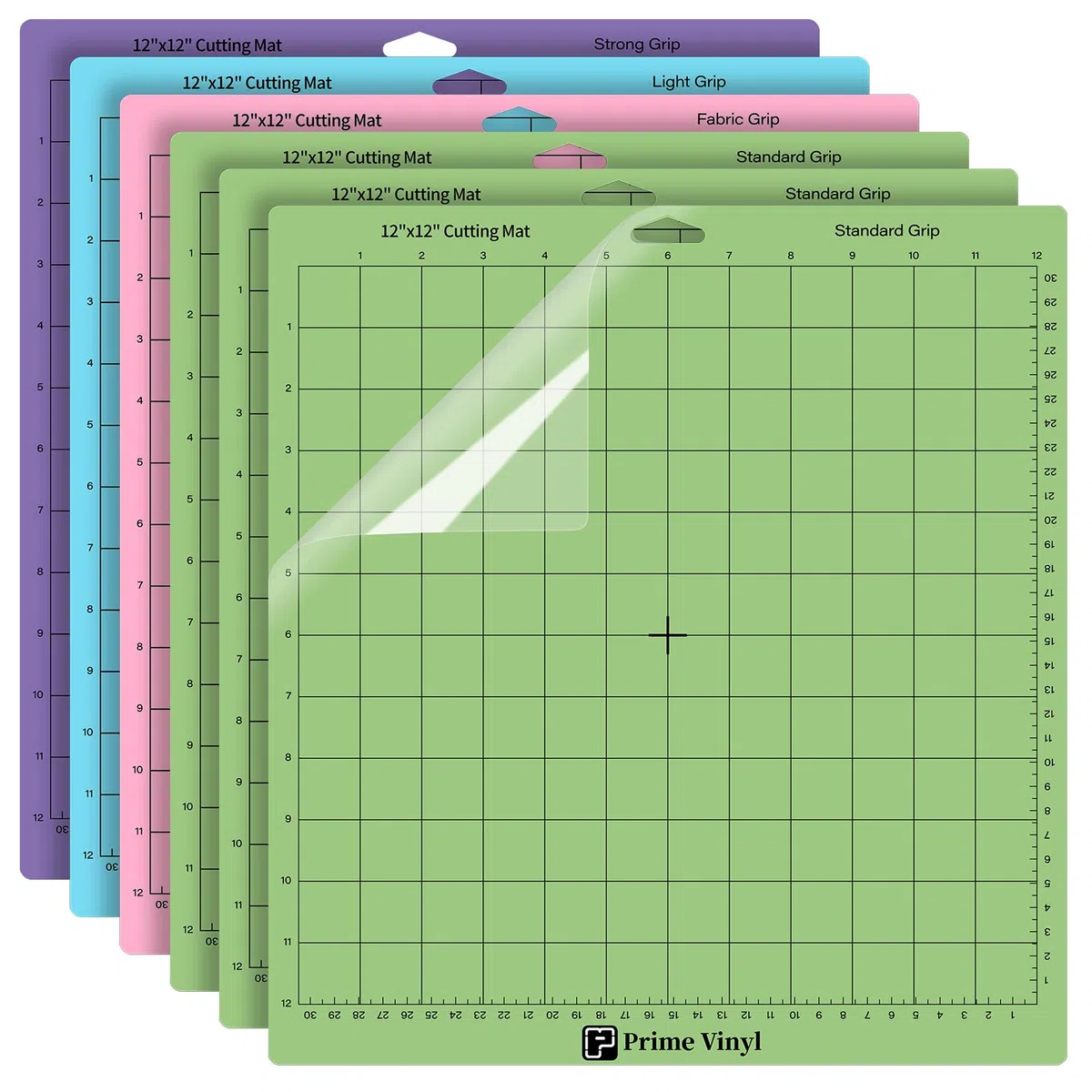 Prime Vinyl Schneidematte- 6 Stück Cricut Schneidematte für Silhouette, Cricut Explore Air 2/Air/One Maker, 12x12 inch Schneidematten-Set, Zubehör für Cricut