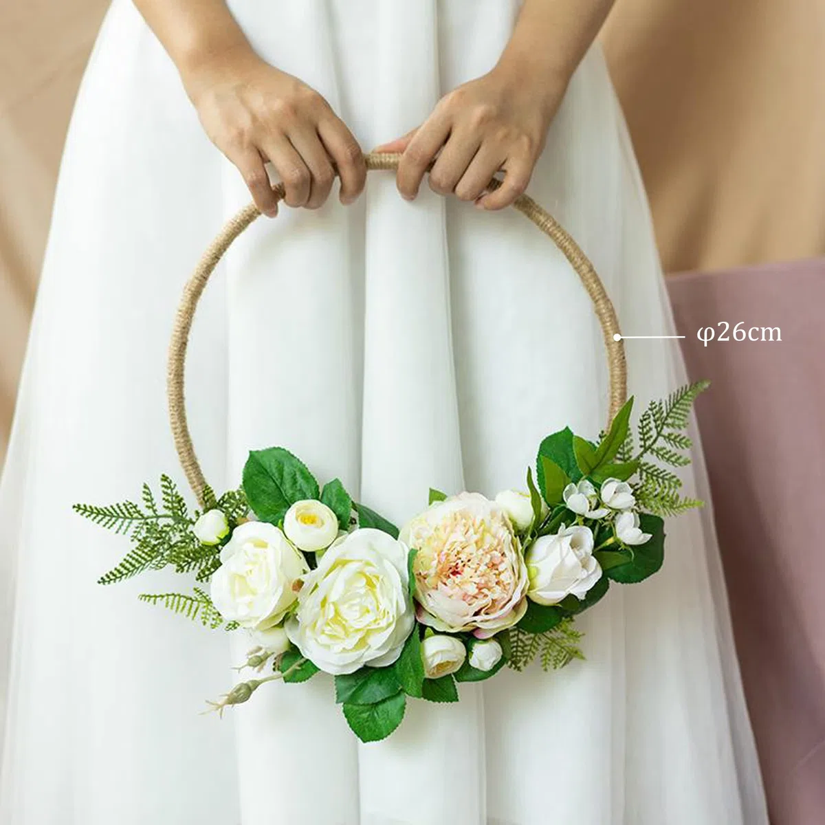 SOSMAR 10 Stück 2 Größen Holzringe zum Basteln - 25cm & 30cm Bambus Holz Ringe Hoops Set für Makramee/Traumfänger/Blumenkranz Türkranz/Wandbehang Fensterdeko DIY Set