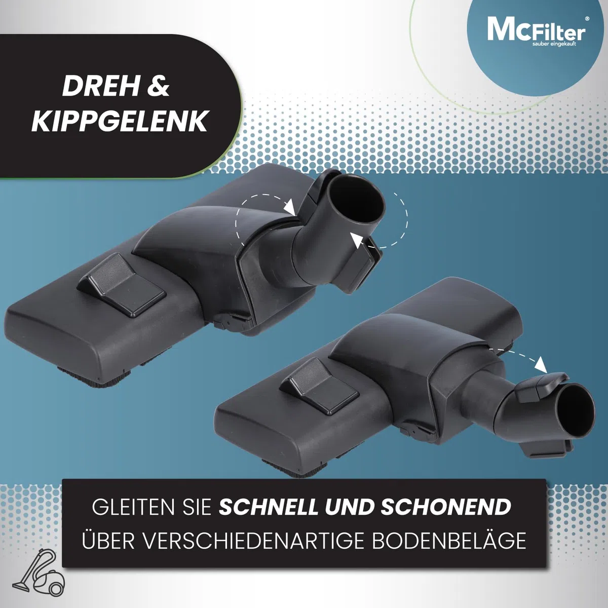 McFilter I Staubsaugerdüse Bodendüse für alle Miele Staubsauger, Complete, Compact, Classic, Swing, C1, C2, C3, S8000, S6000, S5000, S4000, S2000, S2, S3, S4, S5, S6 Serie