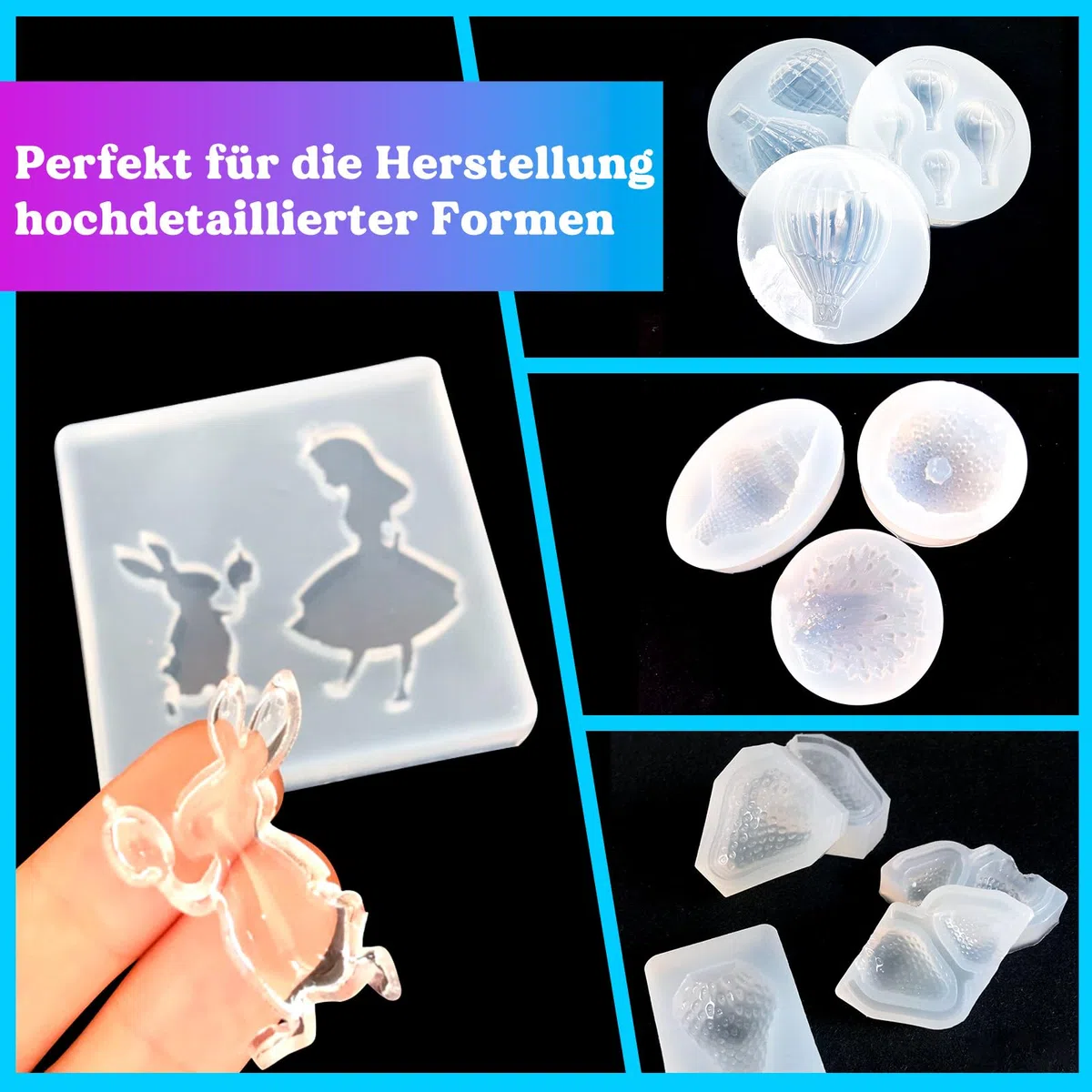 LET'S RESIN Flüssiges Silikon Kautschuk, 580g Lichtdurchlässiger Abformsilikon, 1: 1 Verhältnis Mischungsverhältnis Silikon für Silikonformen, Harzformen, Kerzenformen