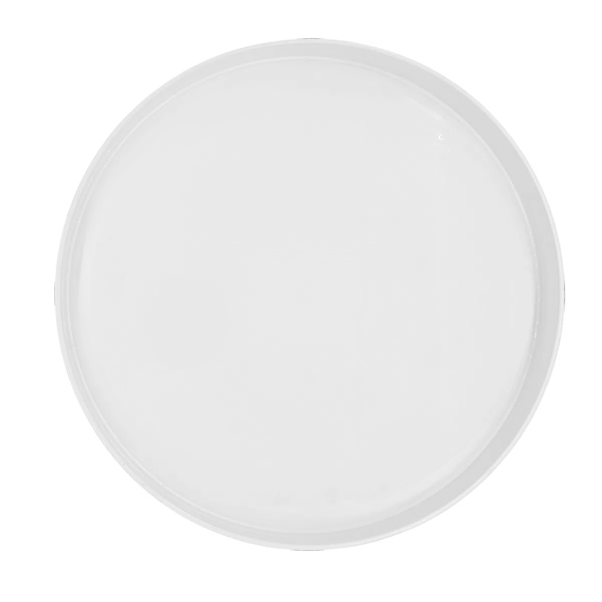 Kerzentablett rund weiß Hochglanz - 25 cm - Dekotablett glänzend mit Rand - Kellnertablett Dekoteller Kerzenteller Mehrweg Tablett für Dekorationen Geschenke Weihnachten