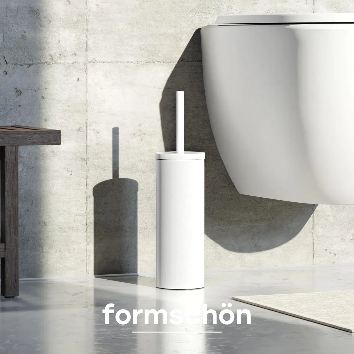 SAVEGA - Edelstahl Silikon Klobürste - Toilettenbürste mit diskretem Halter - Hochwertige WC Bürste mit Spritzschutz - Antibakterieller Bürstenhalter - Toilet Brush (Weiß)