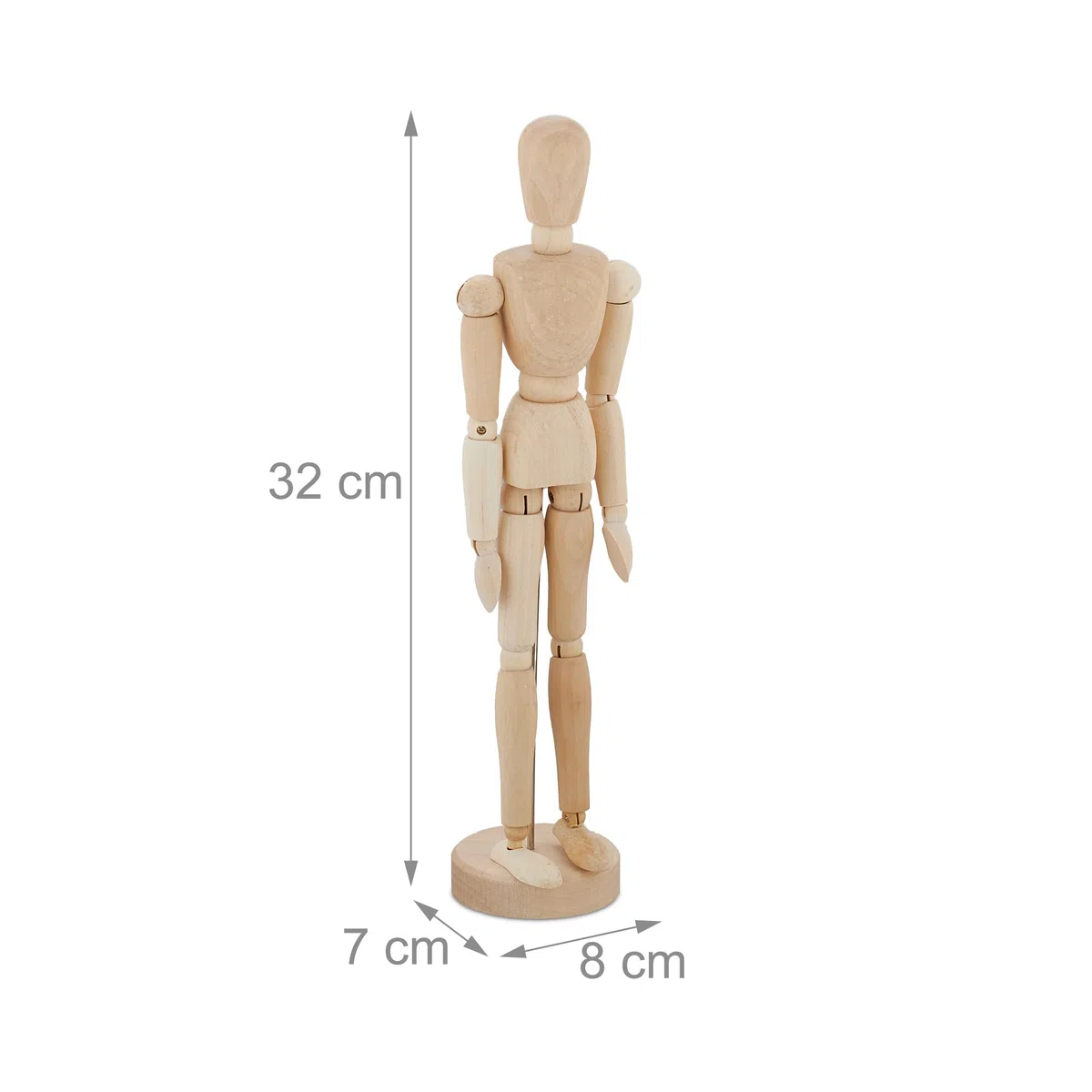 Relaxdays Gliederpuppe 2er Set, 30 cm große Zeichenpuppe, bewegliche Modellfigur, zum Zeichnen, Zeichenfigur, Natur