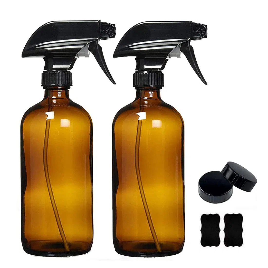 Braunglas Sprühflasche, Leere Sprühflasche Glasflasche mit Verstellbare Sprühkopf für Pflanzen Friseur Küche Reinigungsmittel (2 x 500ml)