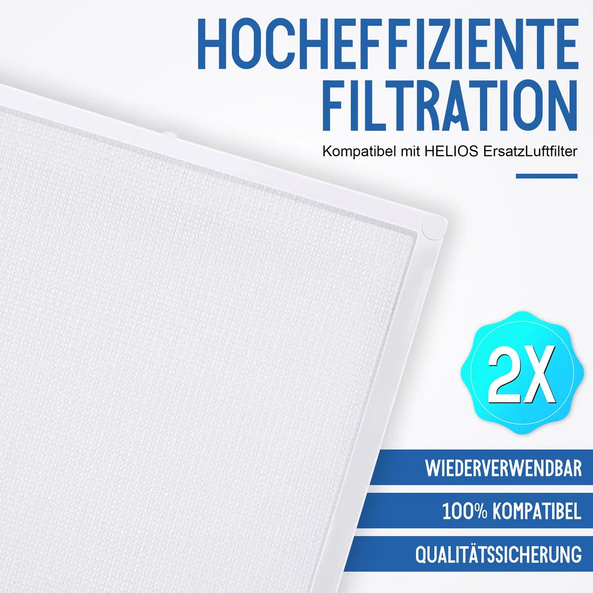 Enhon 2 Stück ErsatzLuftfilter Kompatibel mit Helios Badlüfter, Hohe Filterleistung Gegen Staub und Pollen, Kompatibel mit ELS Gebläseeinheit, Spülmaschinenfest, Easy Install