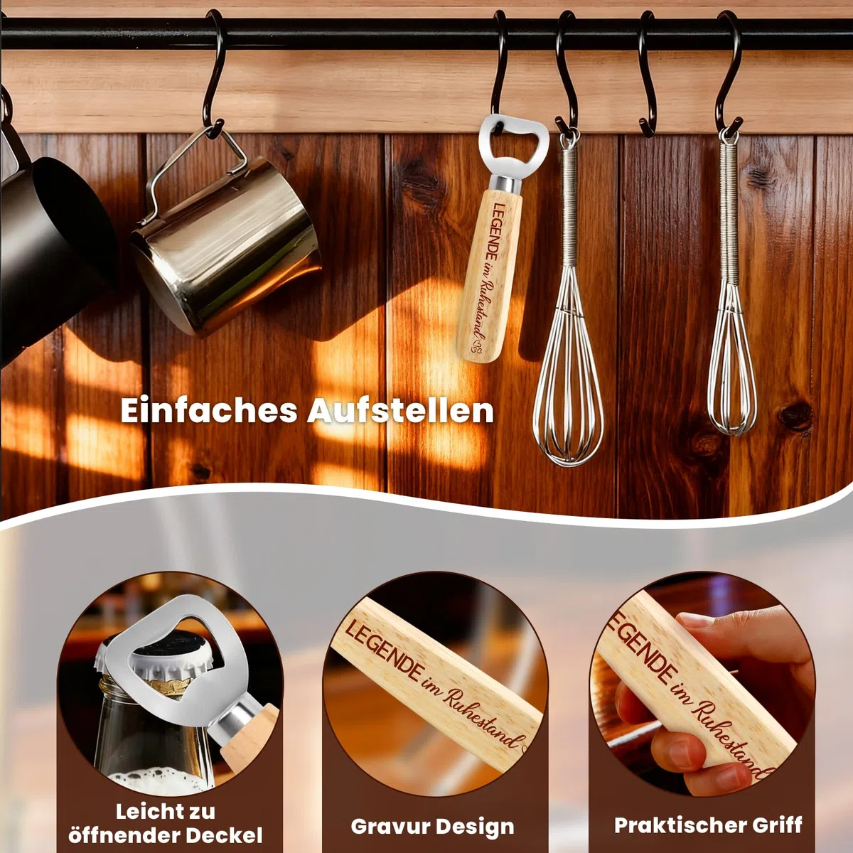 Ruhestand Geschenk Biergläser Set, 0,5 Bierglas mit Gravur und Flaschenöffner, Rentner Geschenk Mann, Renteneintritt Personalisierte Geschenke für Männer Papa Ehemann Opa Freund Kollegen