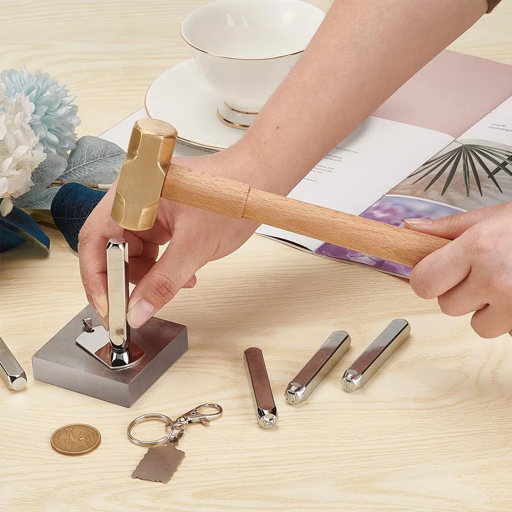 BENECREAT Vorschlaghammer Aus Messing, 25cm Langer Hammer Zur Schmuckherstellung, Hämmer Mit Buchenholzgriff Für Die Schmuckherstellung