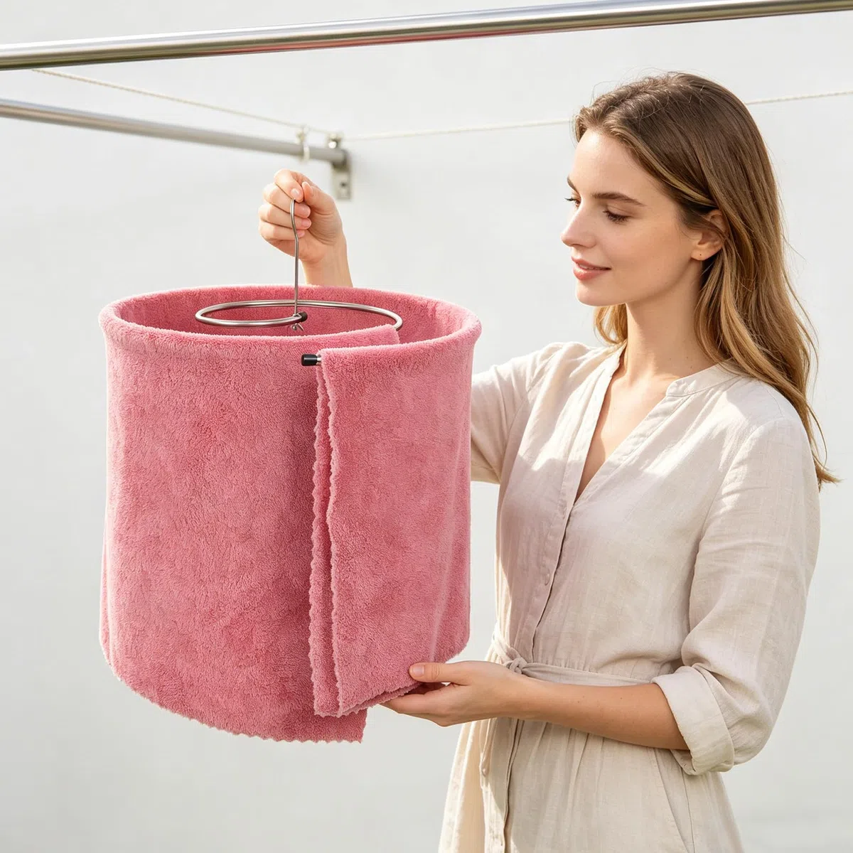 Spiral Wäscheständer Multifunktionaler Wäscheständer 2 Stück aus Edelstahl Platzsparender Kleiderbügel zum Trocknen Silberfarben für Dryer Blätter und Bettwäsche