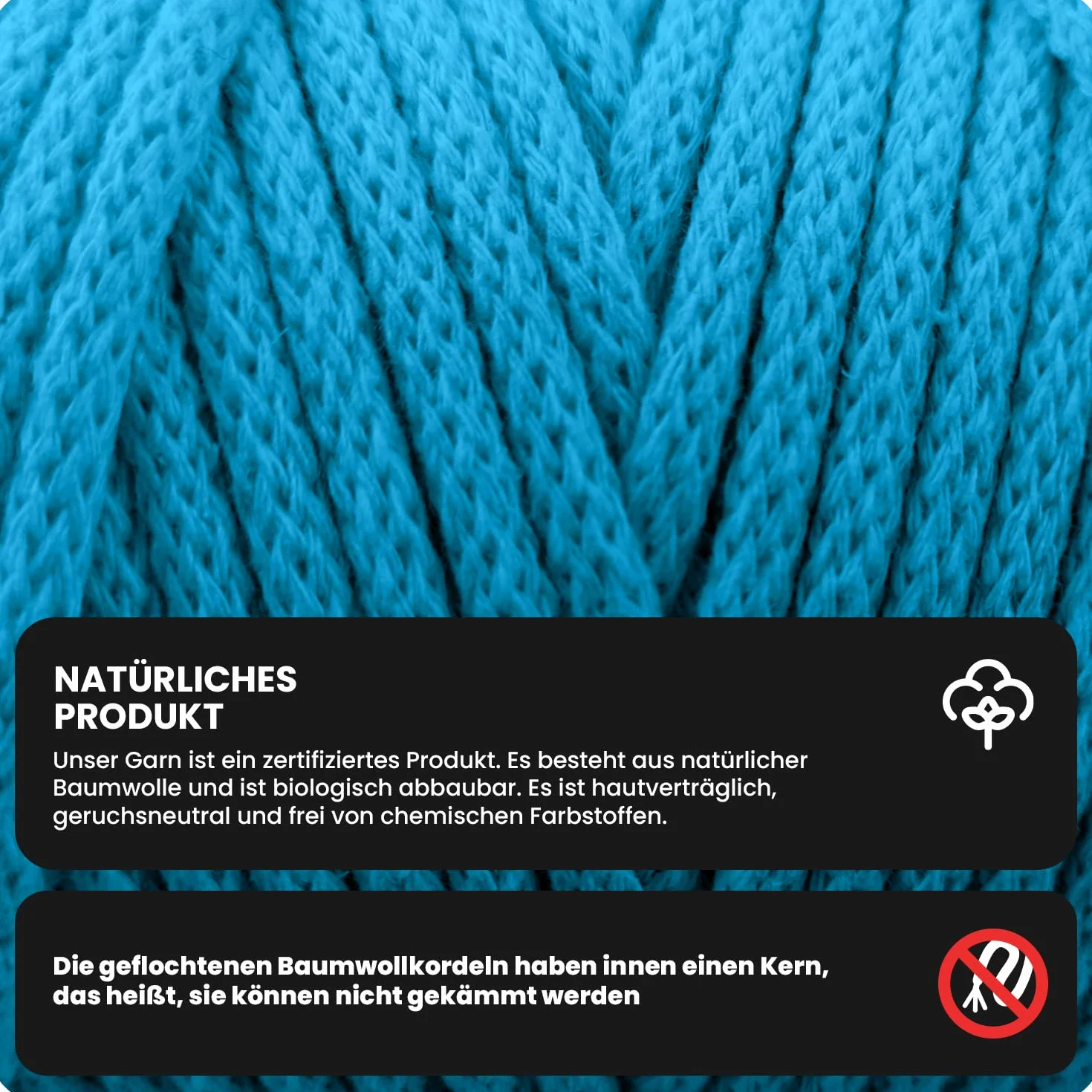 Netuno 1x Makramee Garn Elfenbein 5 mm 100 m Makramee Kordel Baumwolle mit Baumwollkern Baumwollkordel Schnur Bastelgarn farbig für Dekoration Wandbehang Blumenampel Cotton Cord Macrame