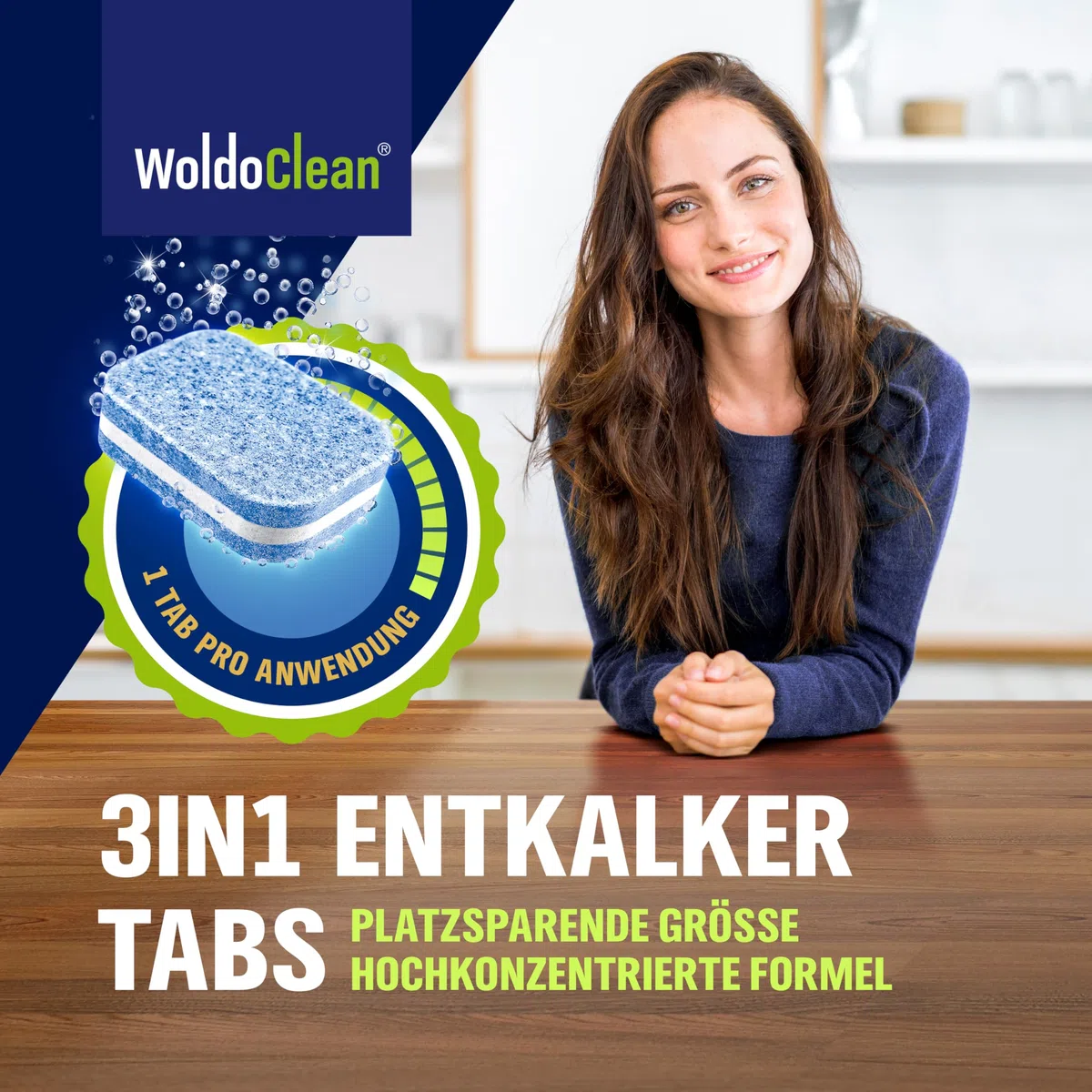 WoldoClean 3in1 Entkalkungstabletten Kaffeevollautomat 65 Stück Entkalker | Entkalker Tabs für Kaffeemaschine, kompatibel mit Siemens EQ Series, DeLonghi, Jura, Philips, Miele, Bosch