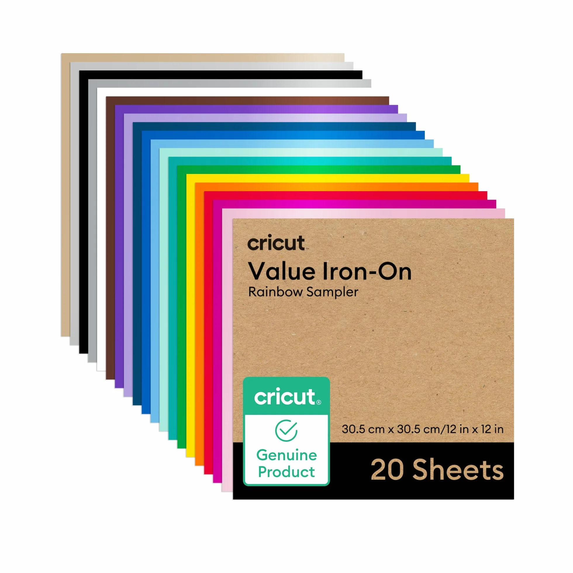 Cricut Transferfolie | 20er Paket | 30.5cm x 30.5cm (12" x 12") | Thermotransfervinyl-Blätter | Für alle Cricut Schneidemaschinen geeignet