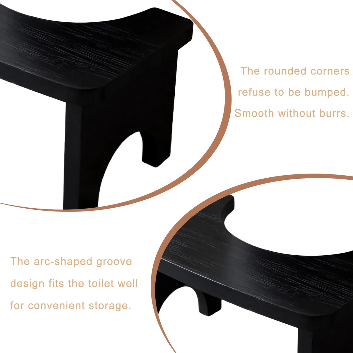Ergonomischer WC-Hocker mit Natürlichem Design: 37 x 20 x 17 cm Stabiler Bambus Toilettenhocker für Erwachsene, Gesunder und Tragbarer Klohocker, rutschfeste Sitzhaltungshilfe bei Verstopfung