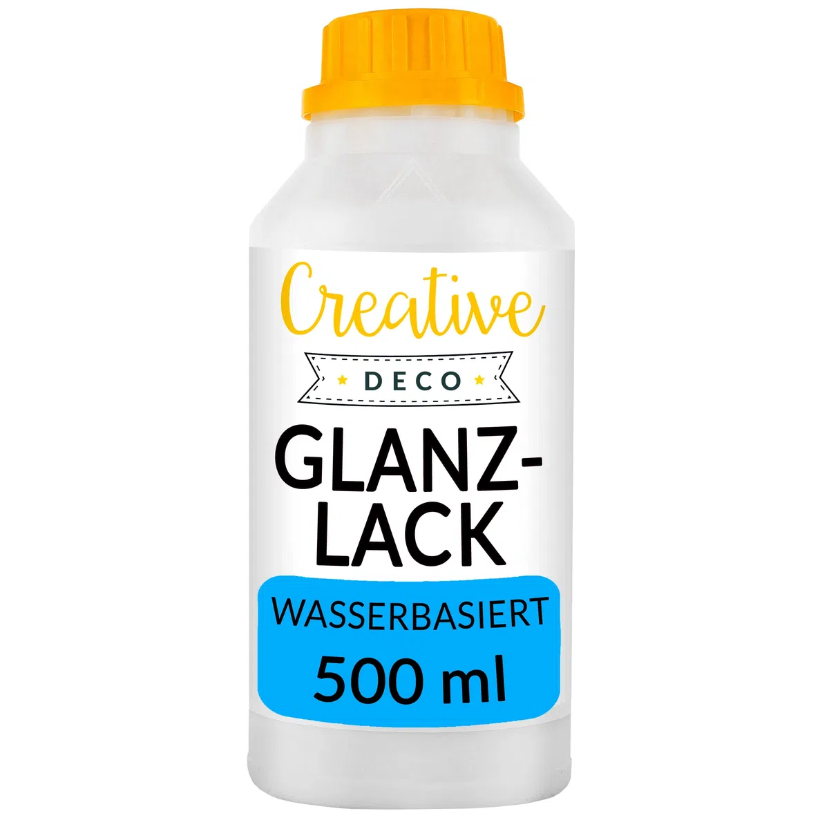 Creative Deco Acryl Glanzlack Firnis | 500 ml Flasche Klarlack | Oberflächenfinish auf Wasserbasis | Permanenter farbloser Lack | Verwendung im Innen- und Außenbereich | Bastelprojekte und Gemälde