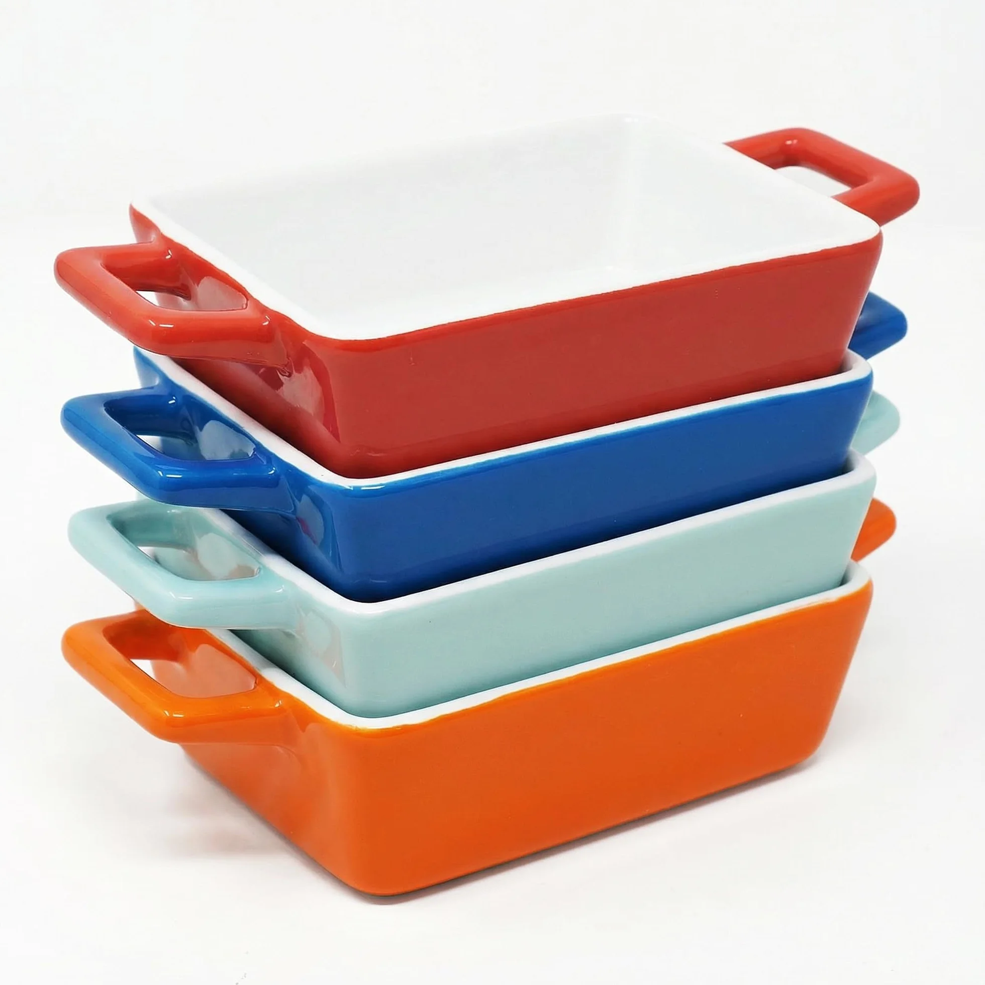 Joeji’s Kitchen Mini Auflaufformen (4er Set, 325ml): Kleine, rechteckige Keramik-Ofenformen für Lasagne, Ragout Fin, Soufflé & Gratin (1 Person).