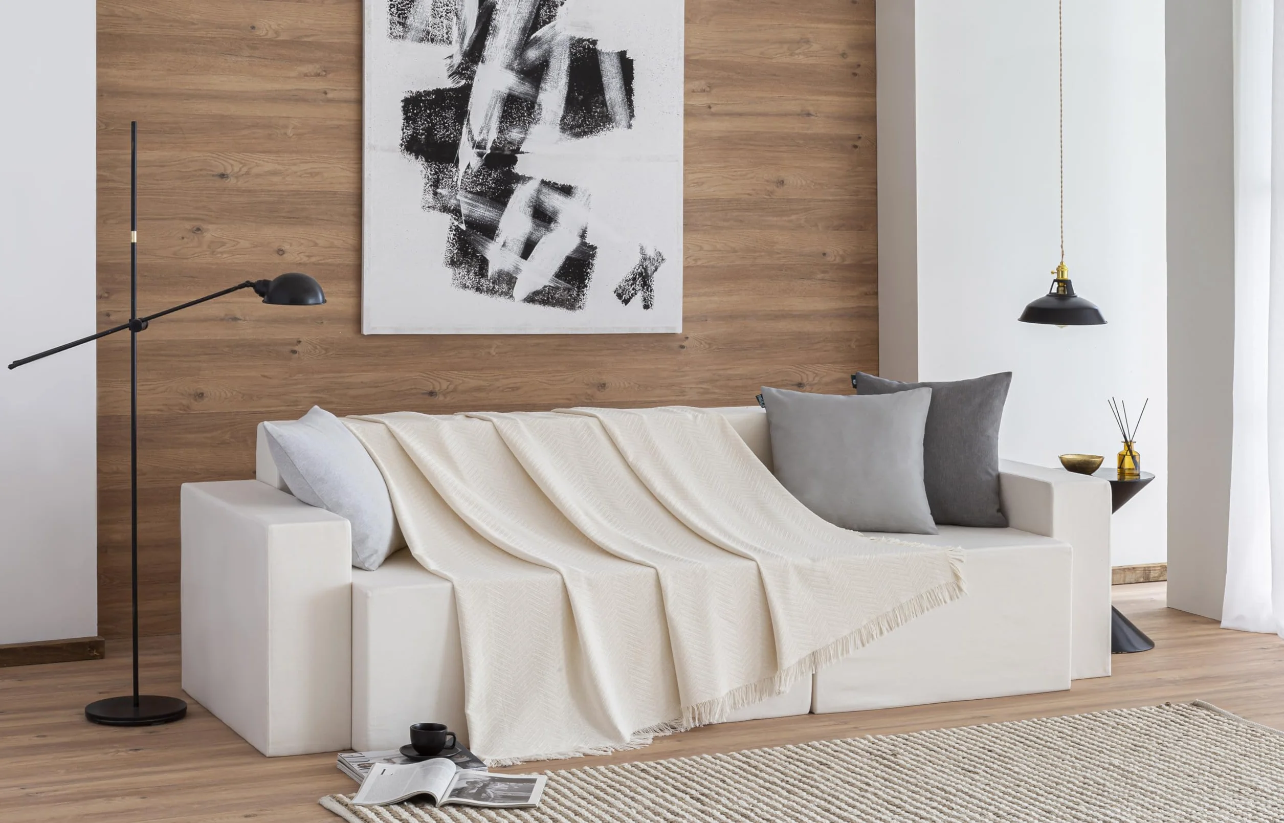 Mehrzweck-Tagesdecke für Sofa, Überwurf für Bett, Sofaüberwurf, Jarapas, Fischgrätenmuster