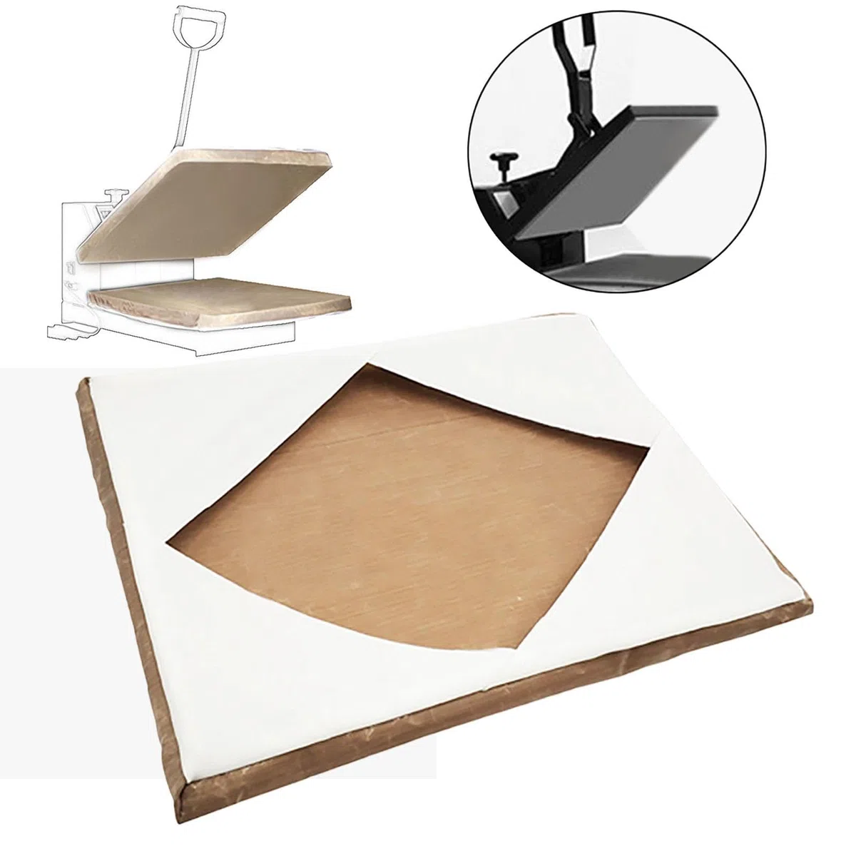 Press Cover Hochtemperaturbeständige Schutzabdeckung für Heißpresse Aus Polyester für Sublimation Druckmaschinen Und Langfristige Nutzung, 30cmx38cm
