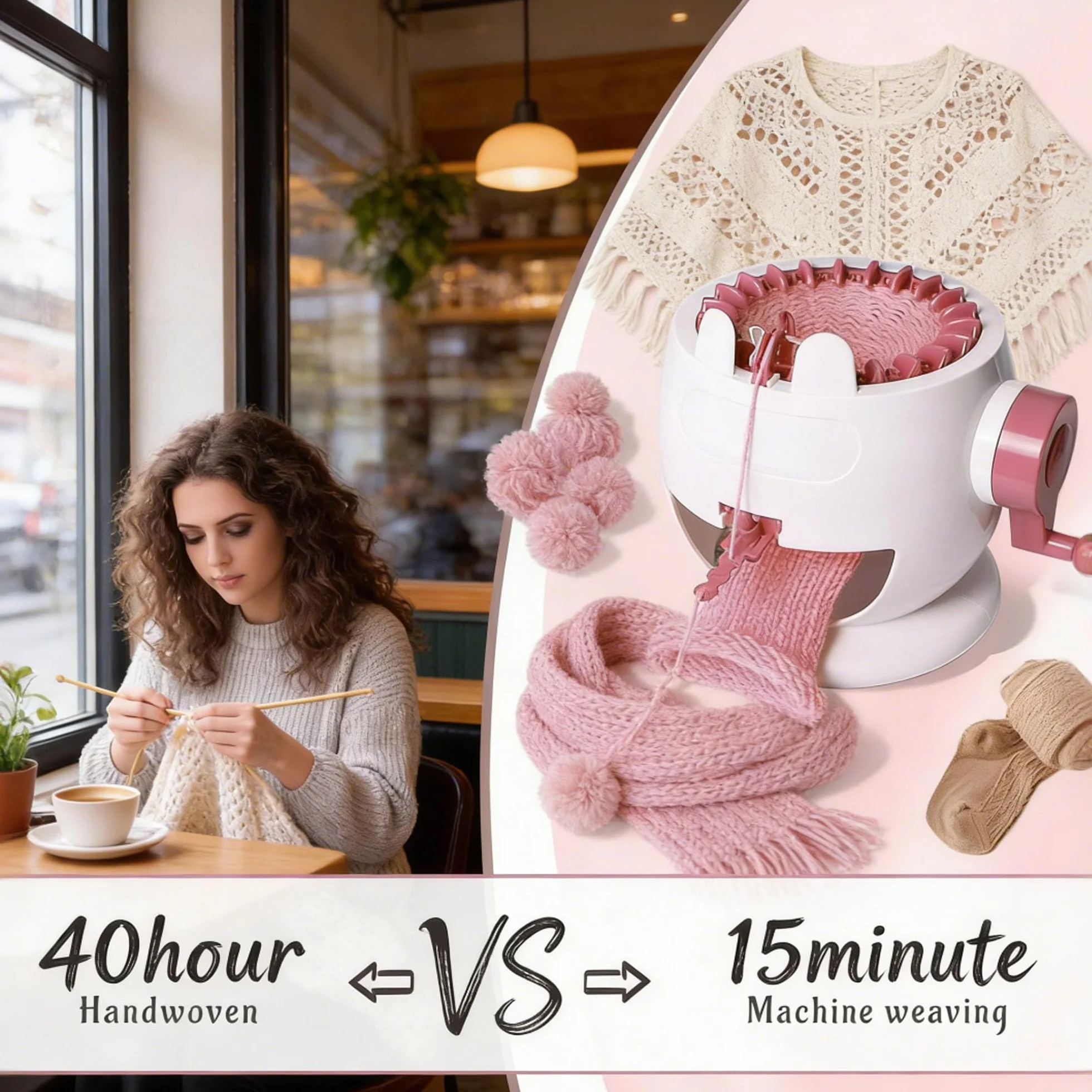 FGXY Strickmaschine, 22 Nadeln Intelligentes Webwebstuhl Webrahmen für Kinder Erwachsene DIY-Dualmodus strickmaschine für Socke, Mütze und Schal, Webrahmen für Kinder Erwachsene.