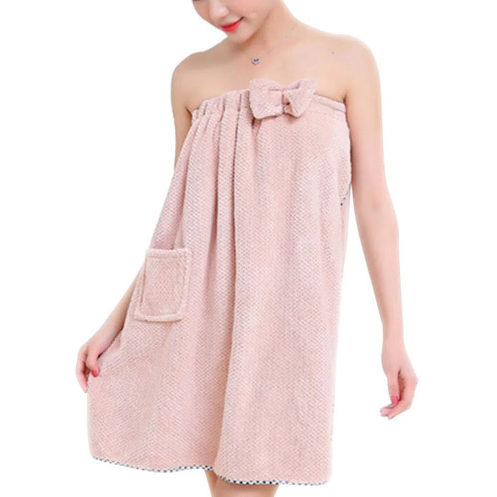 IBLUELOVER Saunakilt Damen Mädchen Sauna Kilt Mit Klettverschluss Tasche Saunamantel Gummizug Saunatuch Pool Badezimmer Saunahandtuch Frauen Badetuch Baderock Frottee Morgenmantel Weich Handtuch