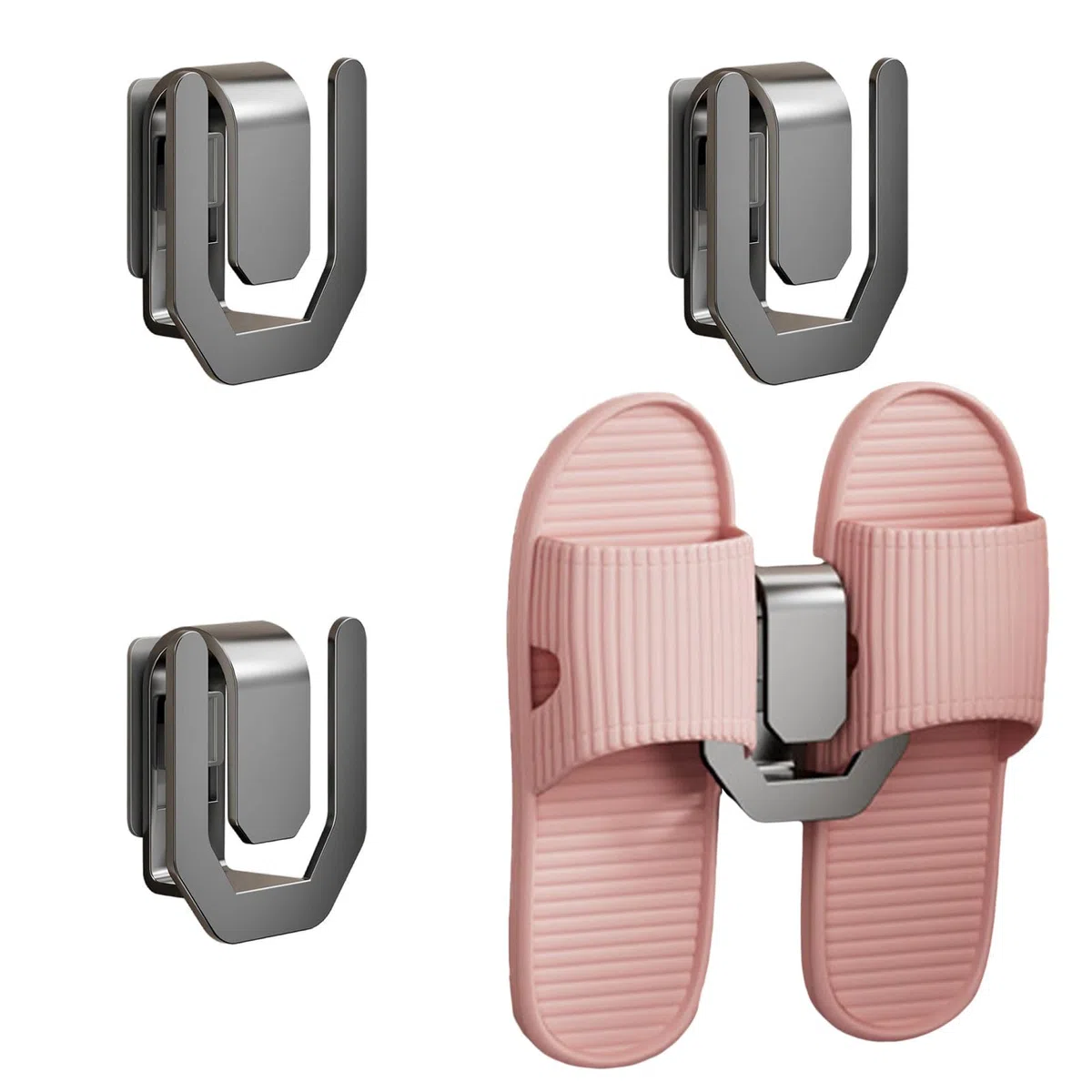 Schuhhalter Wand, 4 Stück Aufklebbaren Schuhregal zur Wandmontage Ohne Bohren Kohlenstoffstahl Schuh Regal Haken für Badezimmer, Schlafzimmer, Kleiderschrank, Flur