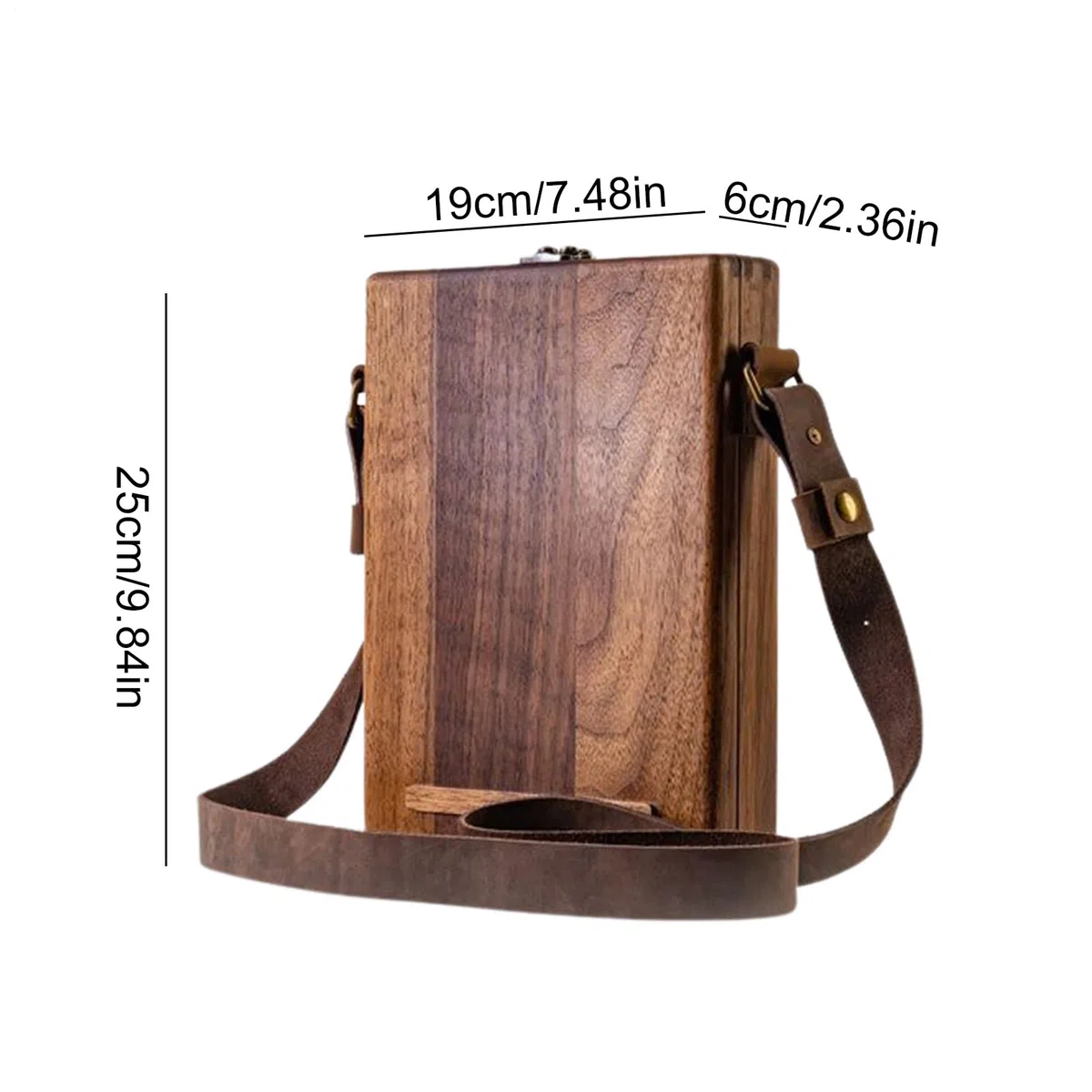 Writers Messenger Wood Box, A5 Artist Tool and Brush Storage Box, Walnut Wooden Shoulder Bag, Multipurpose Art Organizer, Portable Creativity Case for Artists, 25x19x6cm