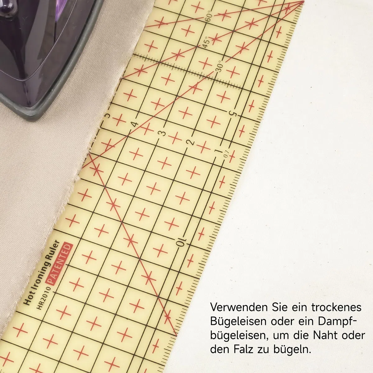 KEARING Bügellineal Patchwork Schneider Handwerksbedarf Hitzebeständiges Lineal/Schenkel heben/Falten/Bastelbedarf/Nähwerkzeug 30 x 10CM (HR3010)