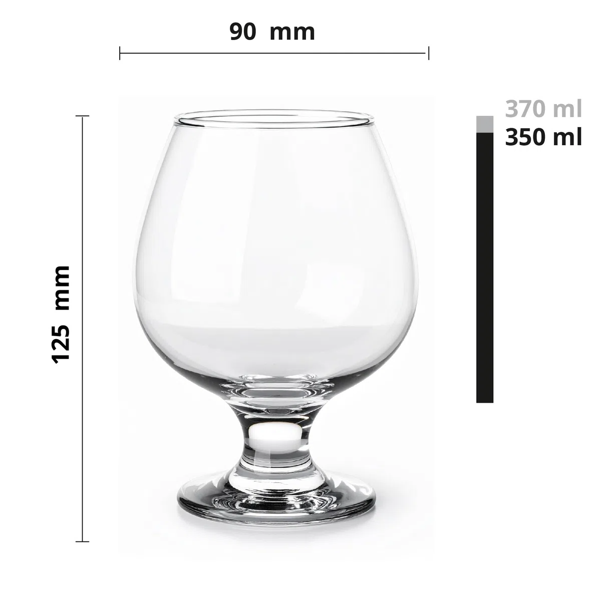 Glasmark KROSNO, 350ml, Set von 4, Cognacglas, Brandy, Cognac-Gläser, Cognacschwenker, Hochglanz, Schwenker gläser, Perfekt für Zuhause, Restaurants und Partys, Spülmaschinenfest