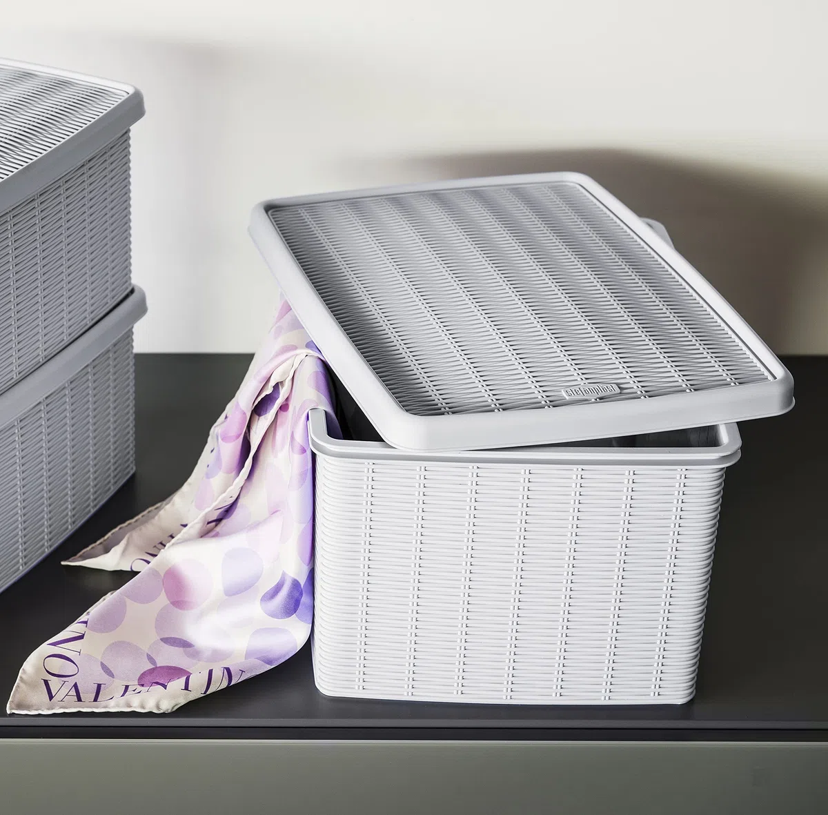 Stefanplast 30010 Mehrzweck-Behälter, Aufbewahren, In Rattanoptik aus Kunststoff, 29 x 39 x 21 cm