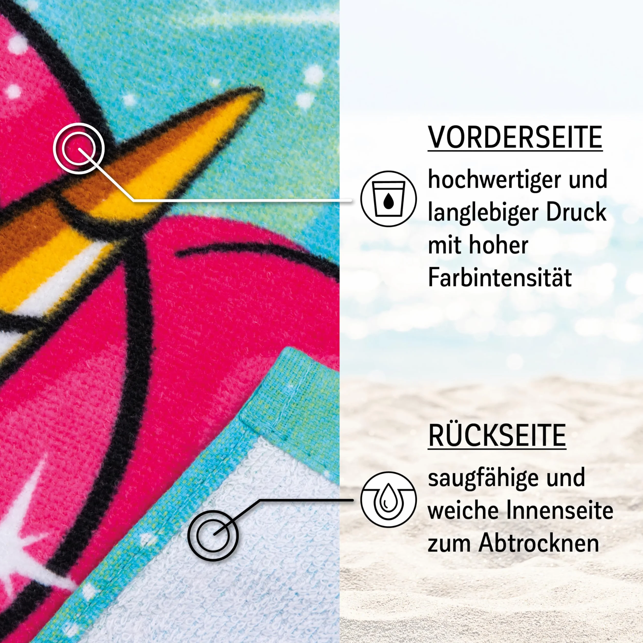 Einhorn Handtuch 70x140cm Kinder Mädchen 100% Baumwolle, Badetuch, Strandtuch, Strandhandtuch, Unicorn, Soft, schnelltrocknend, weich, Pferd