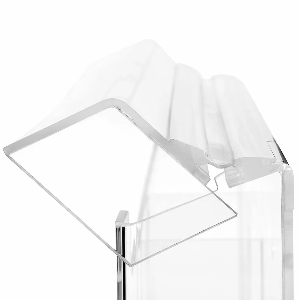 Zeigis DIN A6 Prospektbox/Prospekthalter/Flyerhalter im Querformat, wetterfest, für Außen, mit Deckel, aus glasklarem Acrylglas