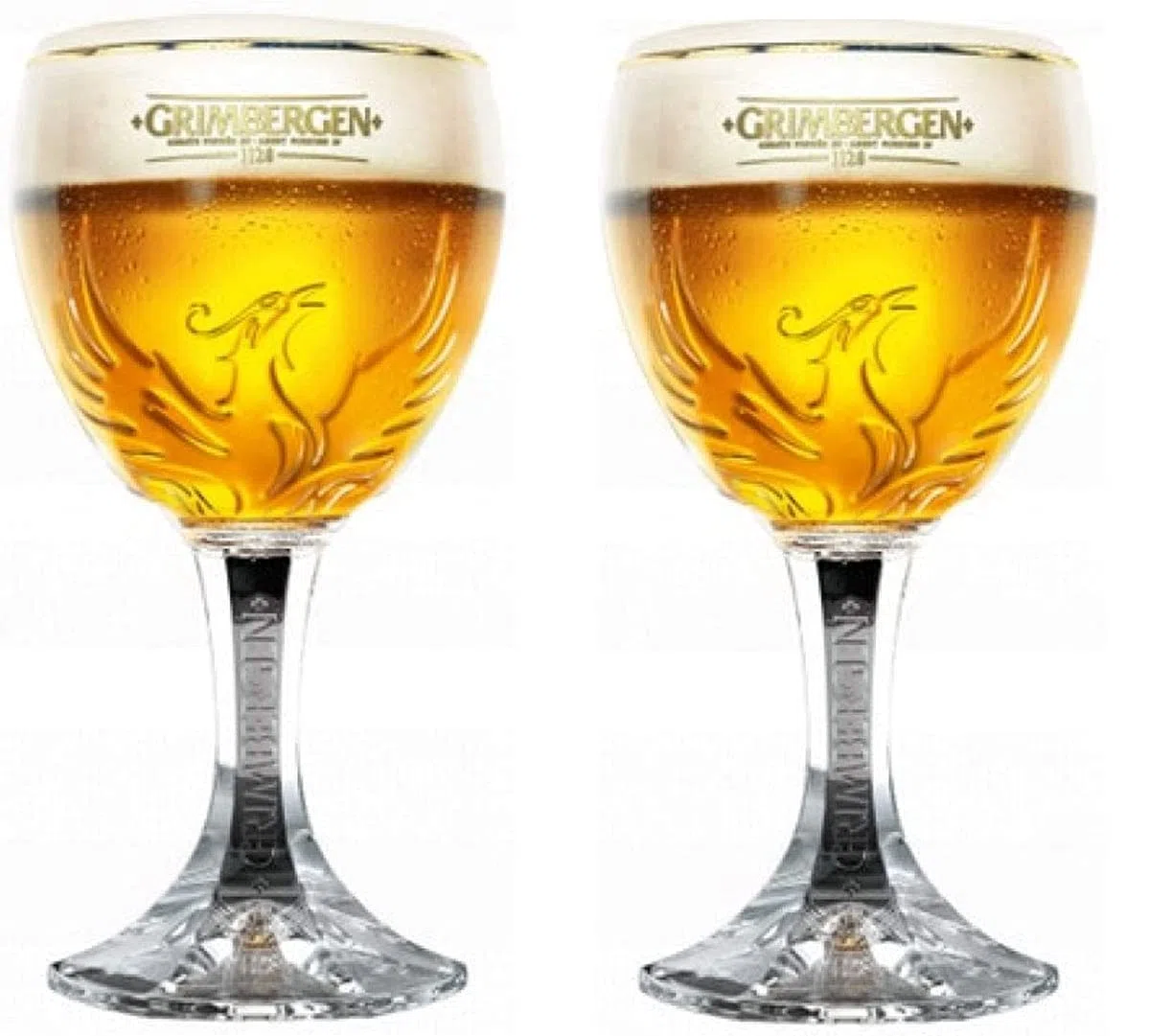 TUFF LUV Offizielles nukleiertes Grimbergen belgisches Bierkelch/Glas 33 cl [Set von 2]