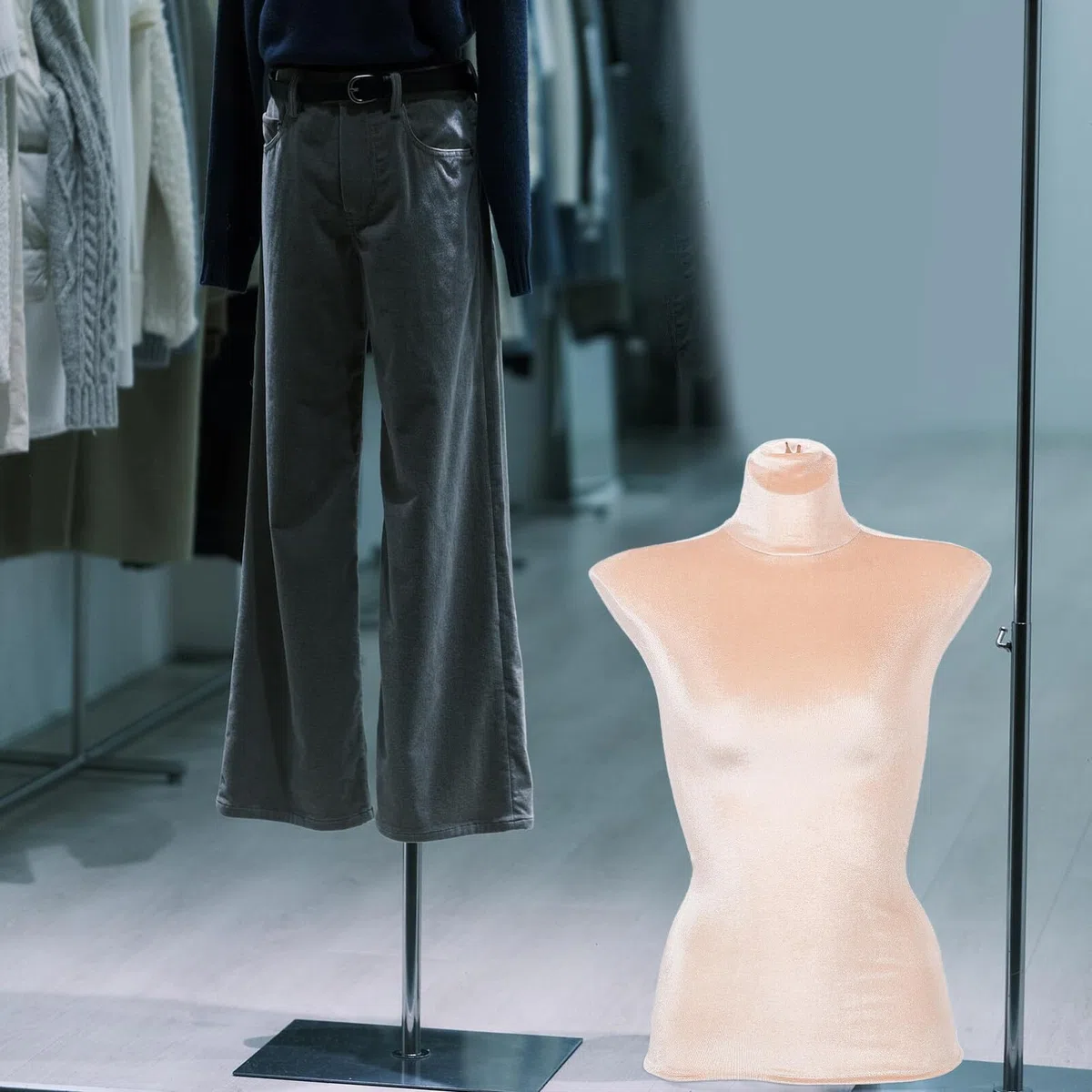 OUNONA Samt Stoffbezug Für Kleiderpuppe Ersatz Halbtorso 32X11 Zoll Ideal Für Schaufensterpuppen Zubehör Im Einzelhandel