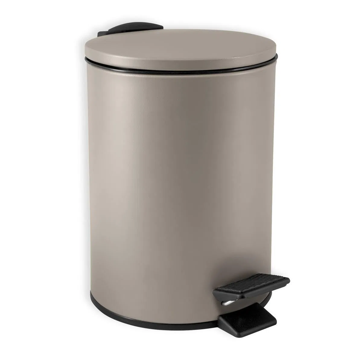 Spirella Kosmetikeimer 3 Liter Edelstahl mit Absenkautomatik und Inneneimer Adelar Badezimmer Mülleimer Softclose Abfalleimer Taupe, 3 litres