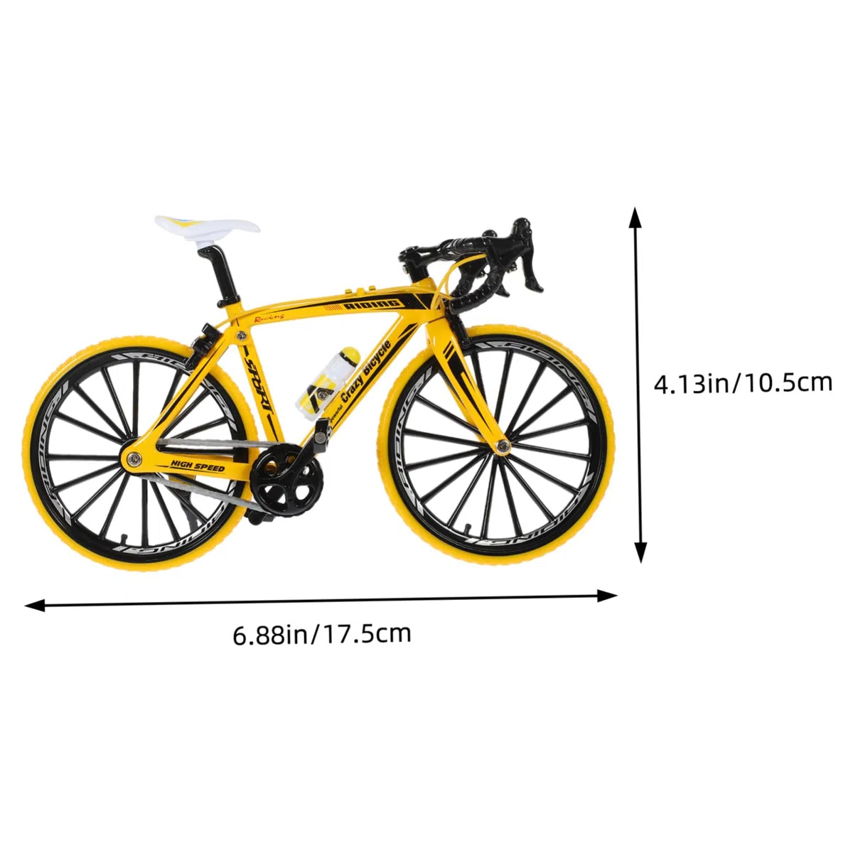 Veemoon Miniatur Fahrradmodell Aus Langlebiger Legierung Kreative Simulation Eines Rennrades Gelb Für Sammler Dekoration Für Zuhause Und Büro