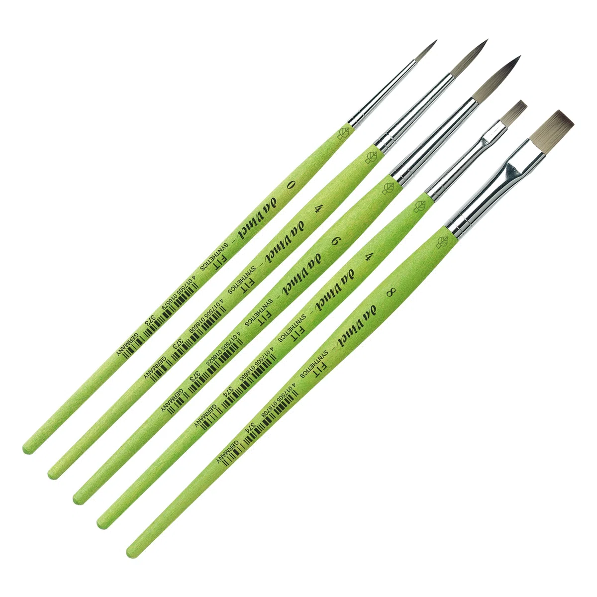 da Vinci, FIT BORSTE Synthetic Set mit Baumwolltasche, Serie 4069, kurz, Acryl, Öl, Für Keramik, Papier, Hobby & Schule, Made in Germany, Größe 0, 4, 6, 4, 8