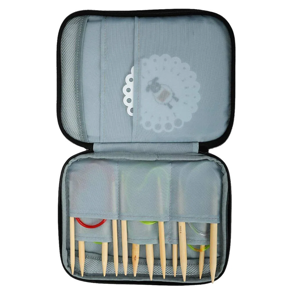HEALLILY Rundstricknadeln Organizer Fall Häkelnadeln Und Strickzubehör Reißverschlusstasche Leicht zu Tragen für DIY Basteln 1Set