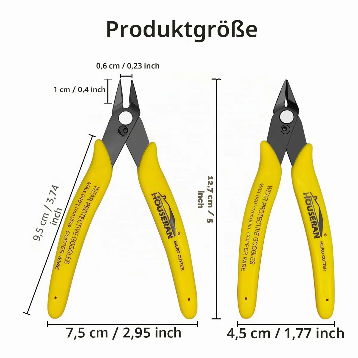 Bündigschneider, 10 Stück, 12,7 cm, Mikro-Bündigzange mit Feder, Seitenschnittzange, Mini-Drahtschneider, Modellzange, Bündigschneider für Schmuckherstellung, Kunststoffmodelle, Kabelbinder,