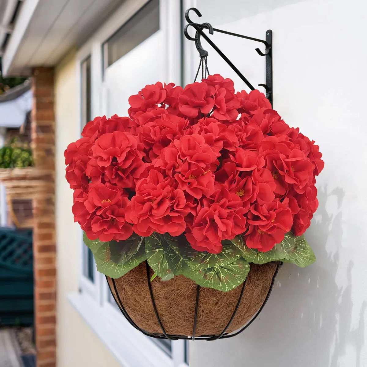 YMIFEEY 6 Stück Kunstblumen Künstliche Balkonpflanzen Blumen Geranien für Draußen, Kunstpflanze Outdoor Wetterfest, Künstlich Balkonpflanzen Balkon Blumen UV-beständig für Innen- & Außenbereich