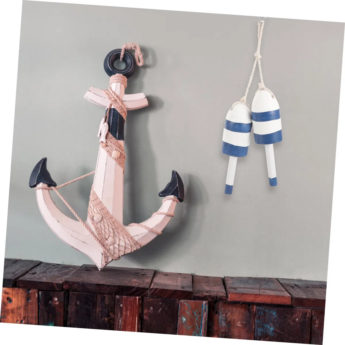 Mediterraner Wandbehang mit Nautischem Hängeornament in Blau Kreative Wanddekoration für Sommerstimmung im Zuhause und Café
