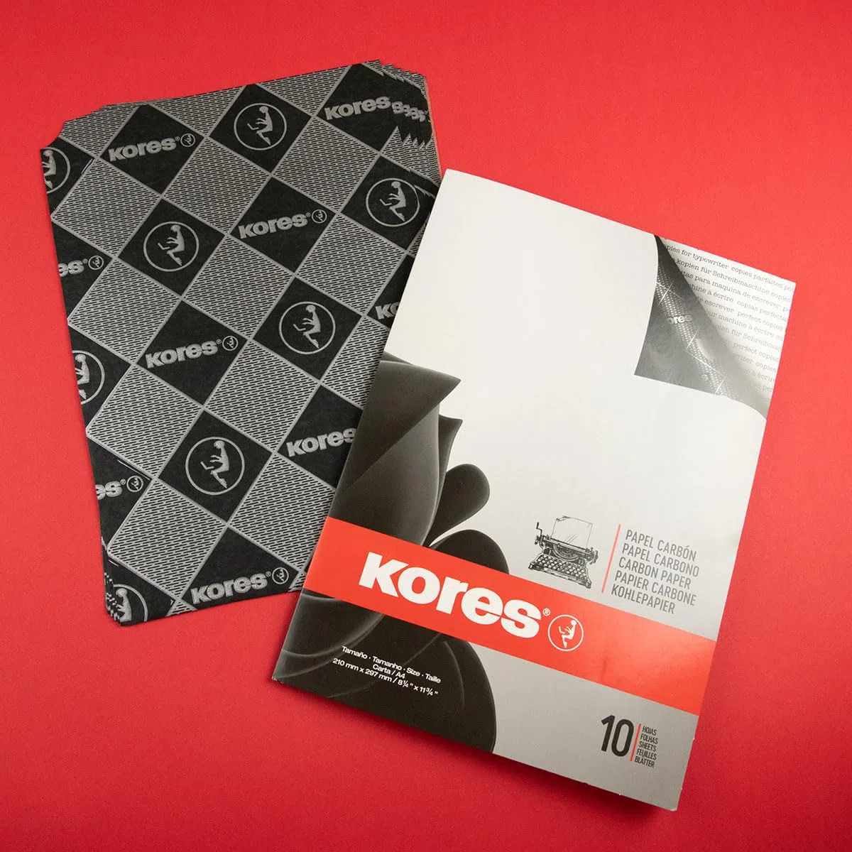 Kores KD78492 Kohlepapier Carbon A4 100 Blatt, schwarz