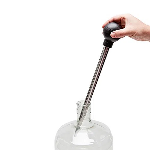 Probenehmer aus Edelstahl mit Gummidruckball - Probe-Entnehmer für Bier- oder Weinproben - Testen ohne Heber, Zapfen oder Abgießen