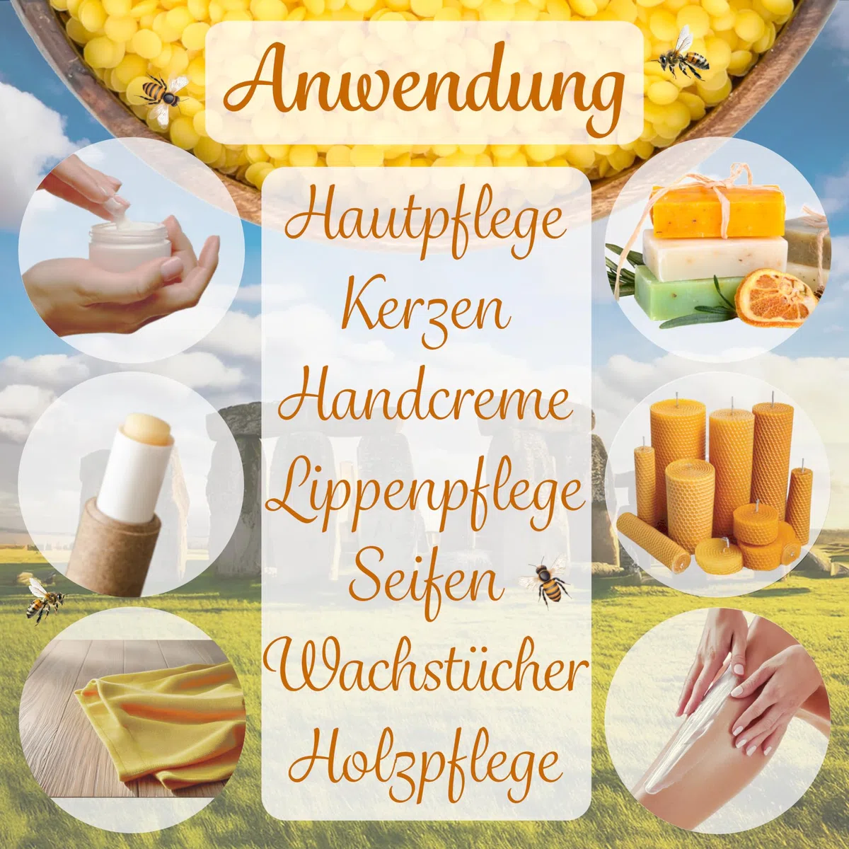 Bienenwachs Pastillen gelb | Premium | 500 g ideal für Kosmetik Kerzen Cremes Salben Seifen Wachstücher - Das Original im praktischen Zip-Beutel