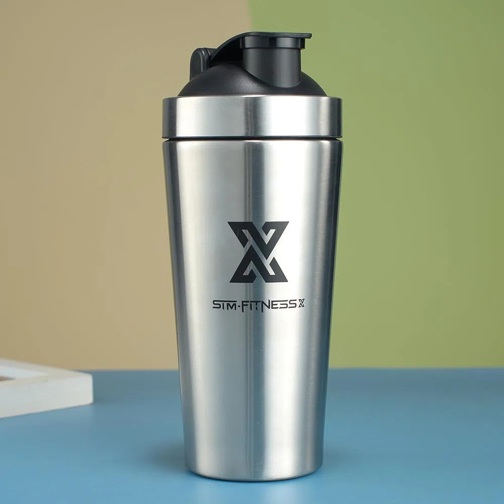 X SIM FITNESSX Shaker Edelstahl 700ml Sport Fitness Yoga Gym Shaker Bottle Mixer (Edelstahl 700ML)