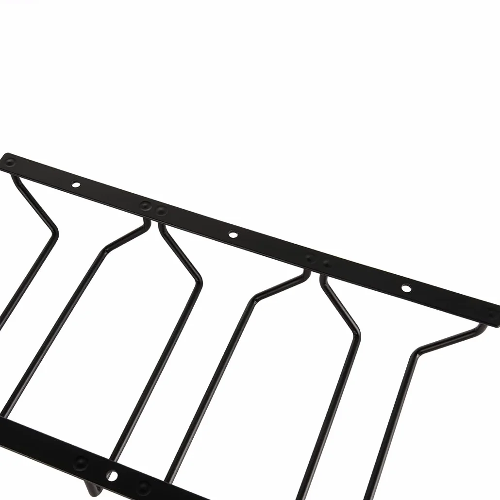Weinglasregal zum Aufhängen, für Bar, Esszimmer, 3 Reihen, 18 cm, Schwarz