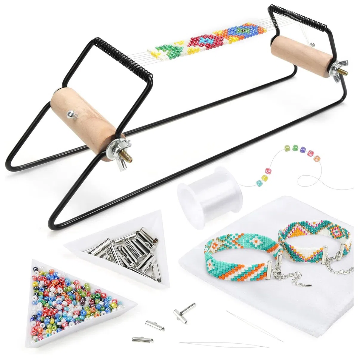GAOINTELL Perlenwebstuhl, Schmuckherstellung, Perlenwebset, leichte Strickmaschine zum Erstellen von Armbändern und Halsketten