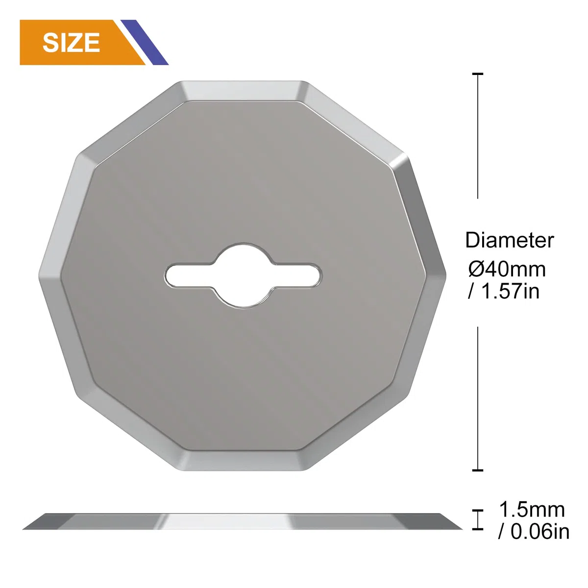 VLOXO Katonschneider Ersatzklingen Elektrische Scherenklinge Ersatz Rotationsklingen Kompatibel Electric Cutter Blades(1-1/2") für Stoff Teppich Leder Filz 2 STK.