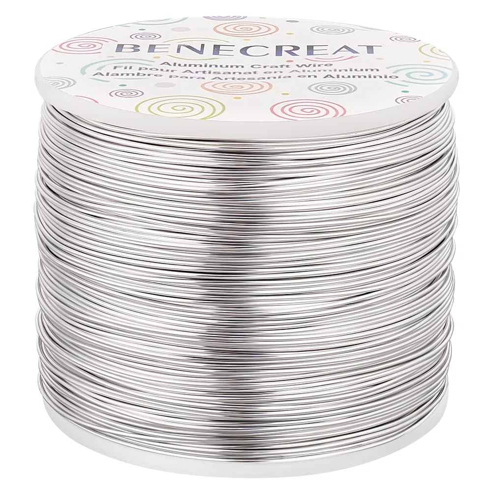 BENECREAT 20 Gauge (0.8mm) Aluminiumdraht 235m (770FT) Eloxierter Schmuck Basteldraht - Silber